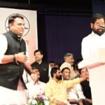 नूतन नगराध्यक्ष संजय पाटील यड्रावकर, नूतन नगराध्यक्षा मनिषा डांगे यांचा उपमुख्यमंत्री एकनाथ शिंदे यांच्या हस्ते सत्कार